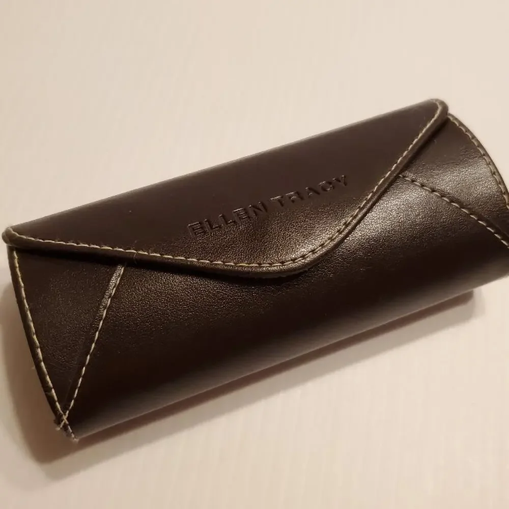 ELLEN TRACY Hard brown eyeglasses case